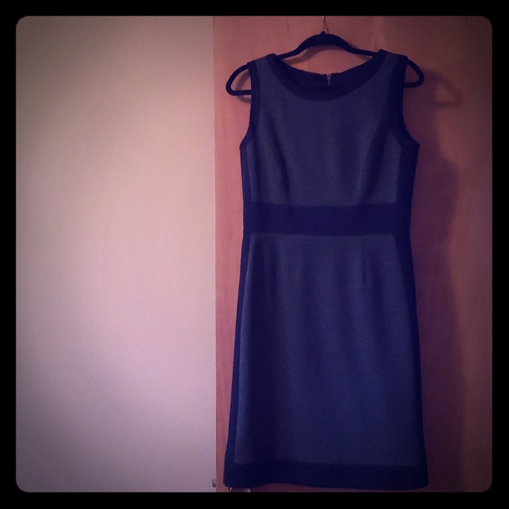 Black and Gray Tahari Sleeveless Dress